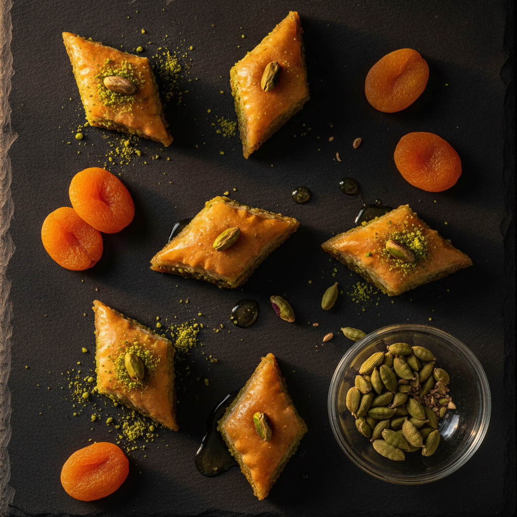 Confeitaria Árabe Invade o Ocidente — Pistache, Damasco, Cardamomo e Baklava Como Tendência Global