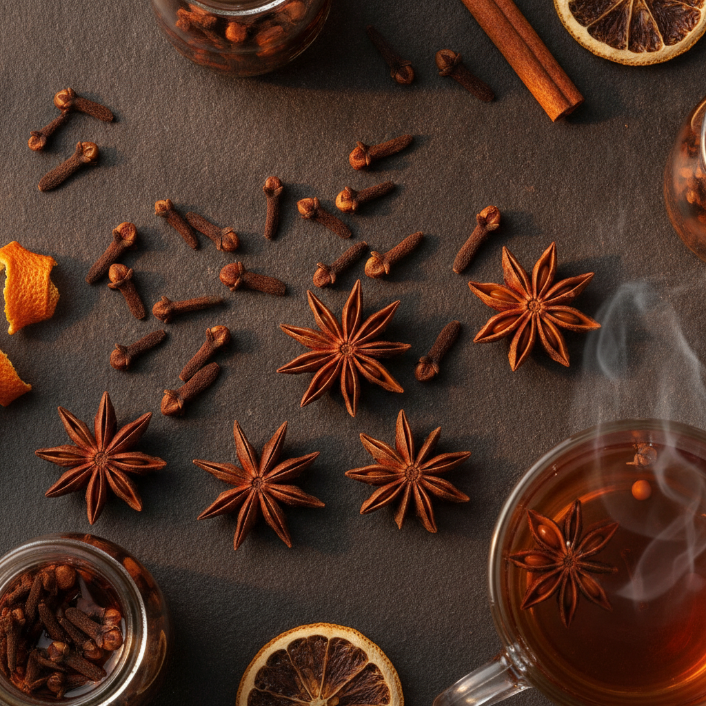 Cravo-da-Índia e Anis Estrelado: Especiarias Inteiras para Conservas e Bebidas Quentes