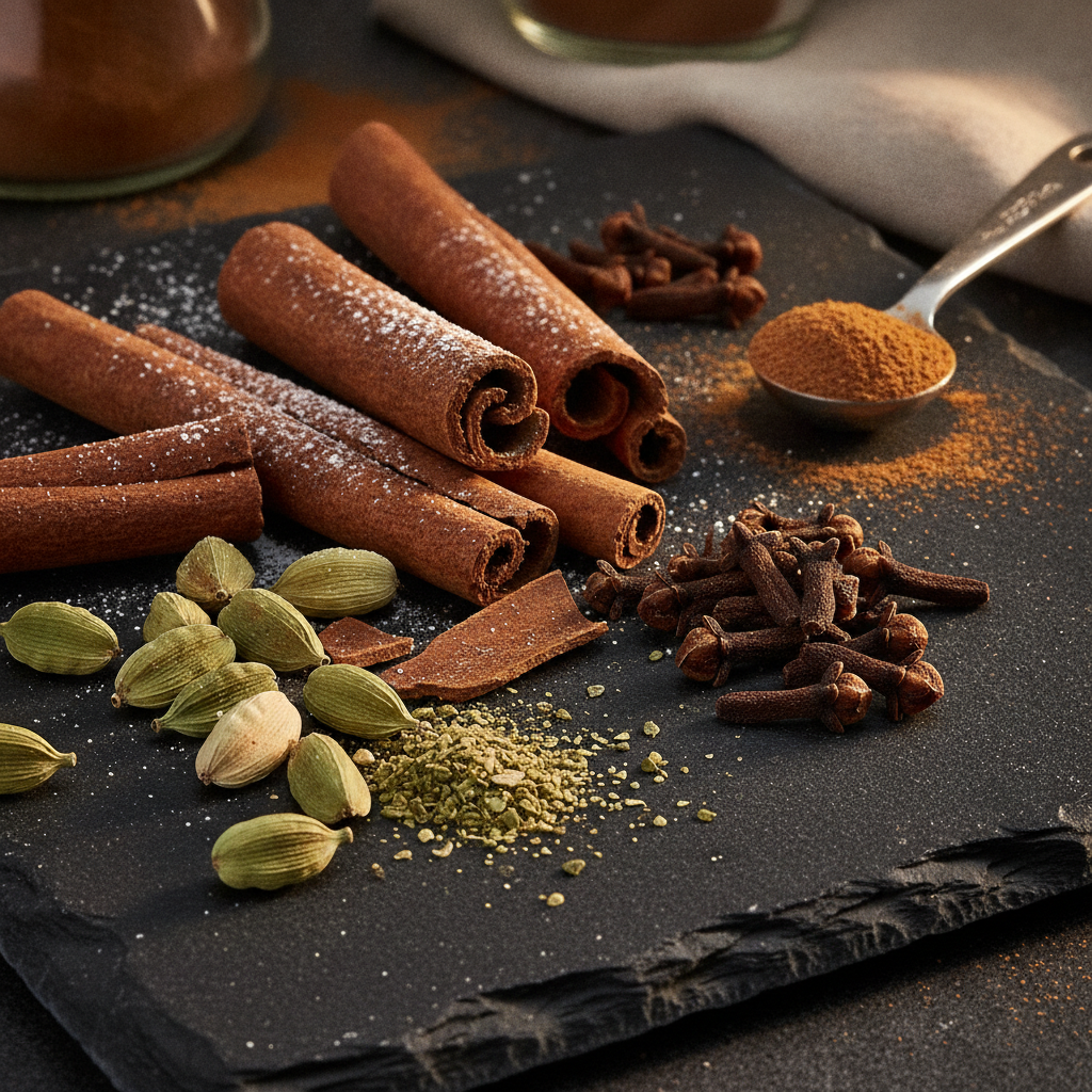 Especiarias Premium em Confeitaria: Cardamomo, Canela Java e Cravo — Guia Profissional