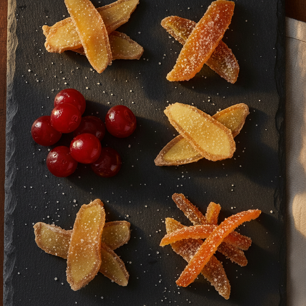Frutas Cristalizadas: Cereja Marrasquino, Gengibre e Laranja — Guia Técnico Completo