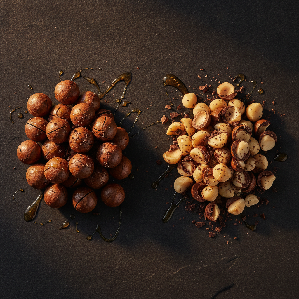 Macadâmia Inteira vs. Metade: Rendimento e Custo para a Indústria Chocolateira