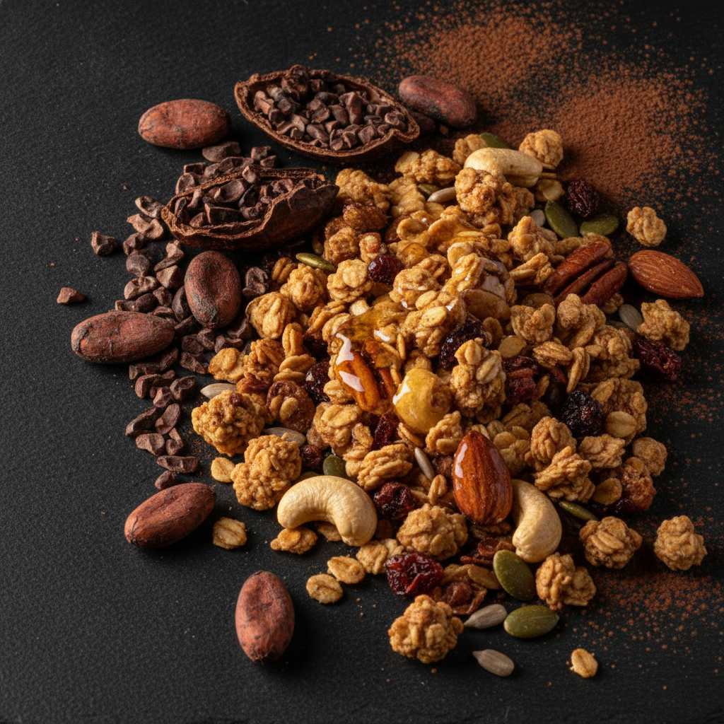 Nibs de Cacau e Granola Premium: Guia Técnico para Cafeterias e Confeitarias