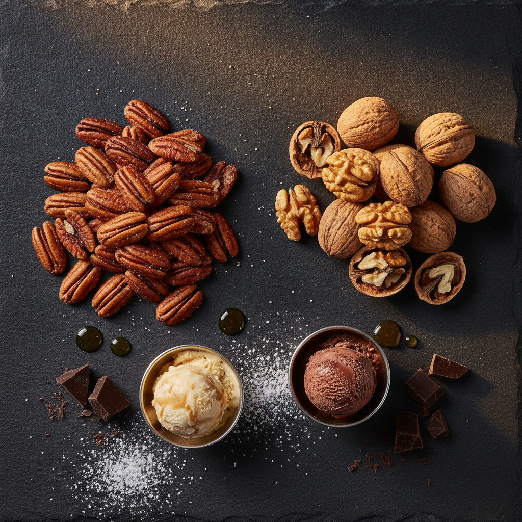 Nozes Pecan vs Nozes Inglesas: Um Comparativo Técnico para Gelateria e Confeitaria