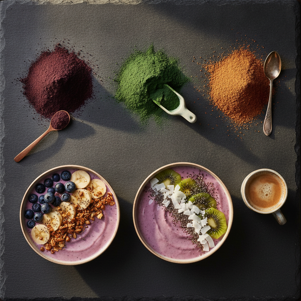Açaí, Spirulina e Guaraná em Pó: Ingredientes para Smoothie Bowls e Cafeterias